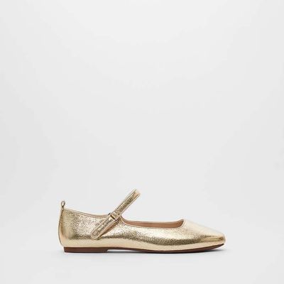 Gold Ballet Flats