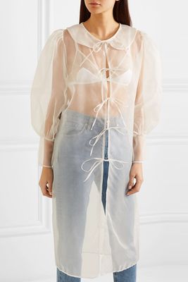 Emilia Tie-Detailed Silk-Organza Jacket from MaisonCléo