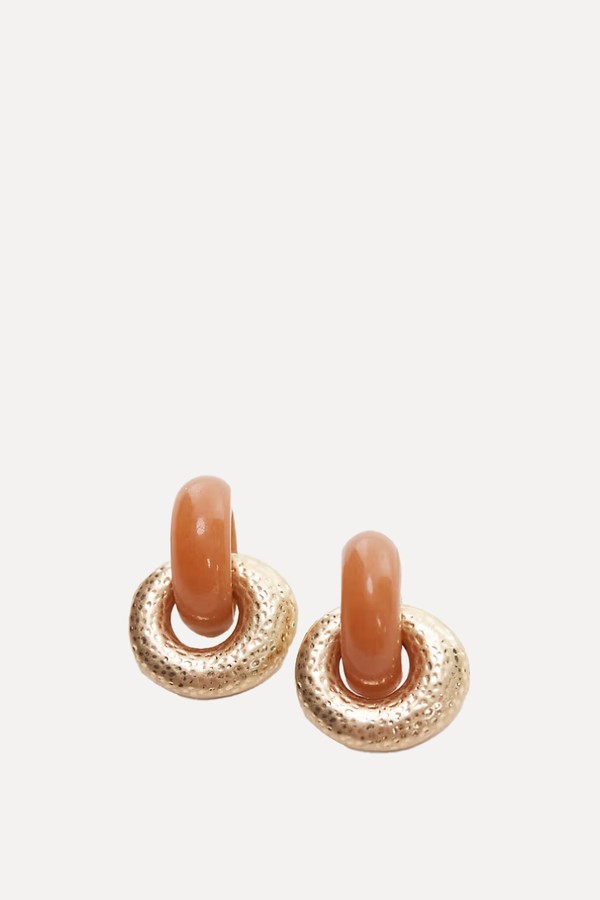Poppi Door Knocker Earring With Semi Precious Stone from Topshop