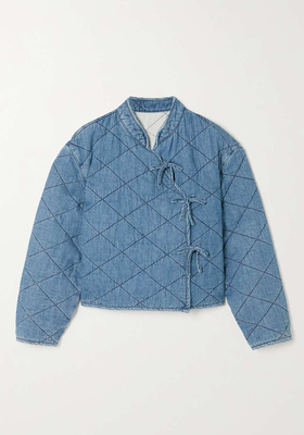 Rhae Quilted Denim Wrap Jacket from Rixo