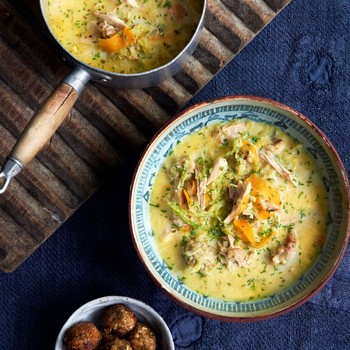 Leftover Roast Chicken & Stuffing Soup