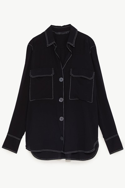 Contrasting Topstitching Shirt from Zara