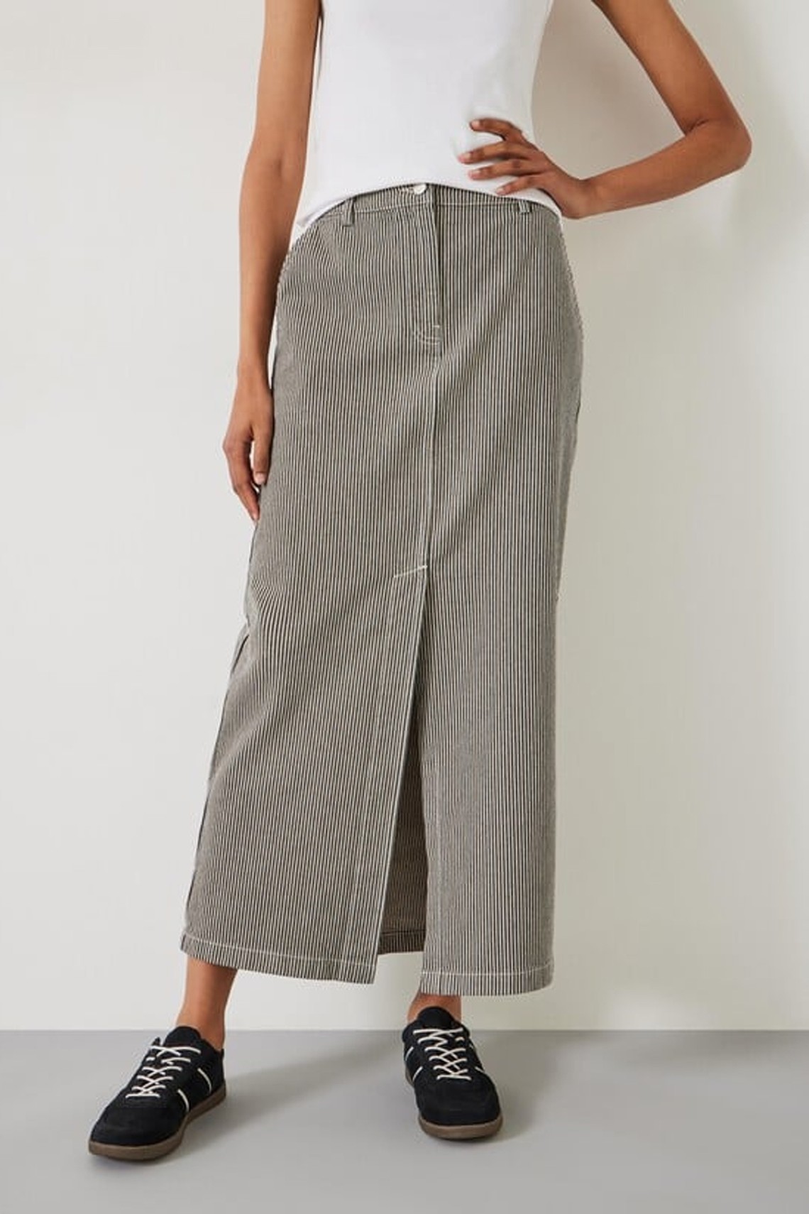 Amalia Stripe Denim Maxi Skirt