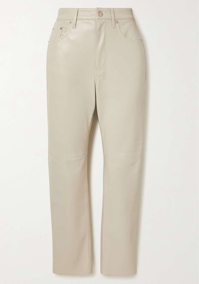 Vinni Cropped Vegan Leather Straight Leg Pants from Nanushka