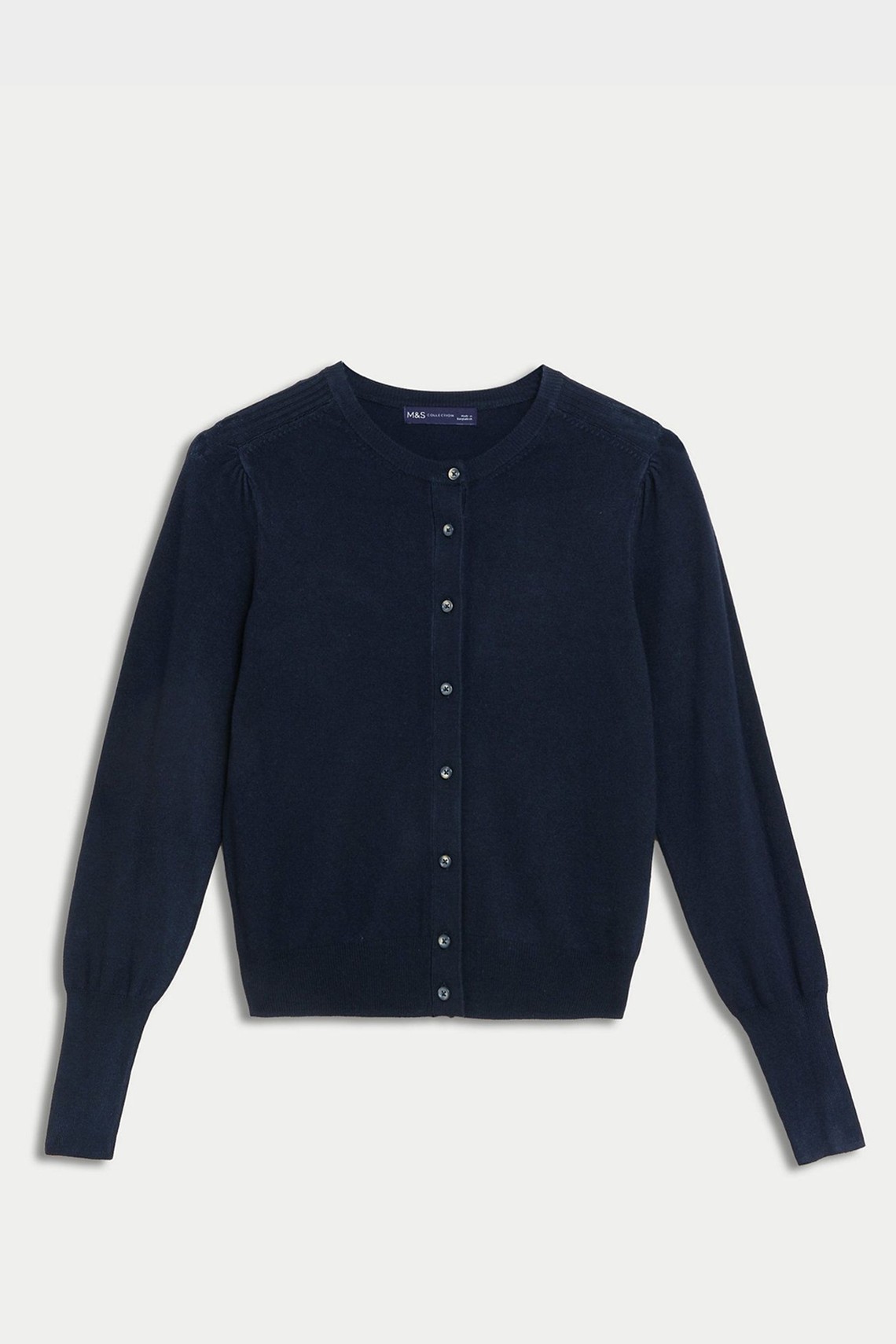 Crew Neck Button Front Cardigan from M&S