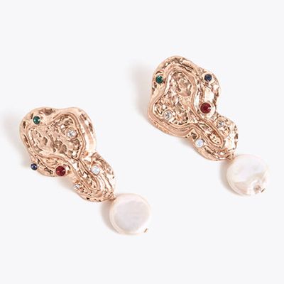 Faux Pearl Earrings from Uterque
