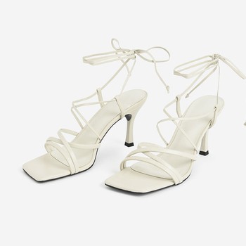 Chalk Tie-Around Strappy Sandals from Charles Keith