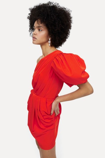 Draped One-Shoulder Dress