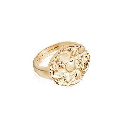 Isla Fossil Ring 18ct Gold Plate from Daisy Jewellery