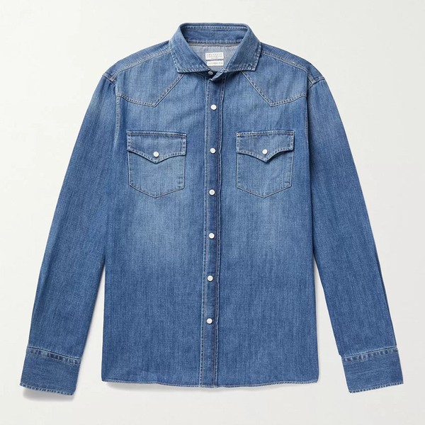 Denim Western Shirt from Brunello Cucinelli