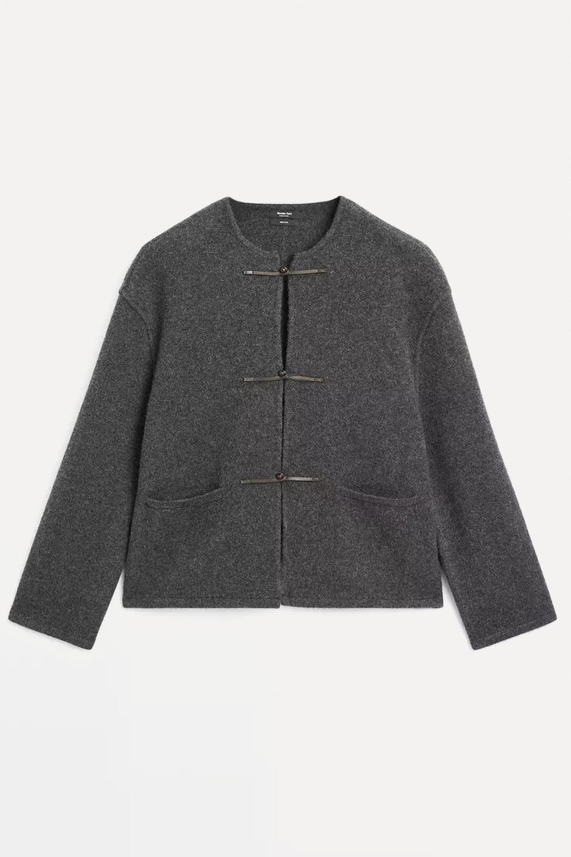 Knit Cardigan With Button Detail from Massimo Dutti