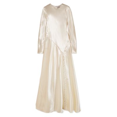 Lace Trimmed Hammered Satin Hammered Gown from Philosophy Di Lorenzo Serafini