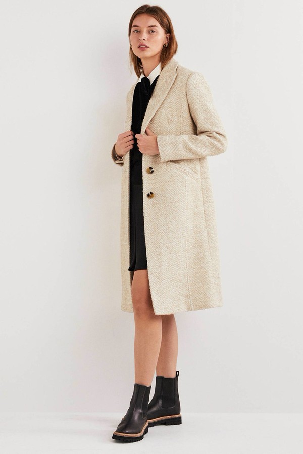 Wool Blend Tailored Coat