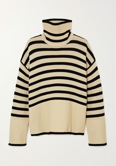 Striped Merino Wool Turtleneck Sweater from Totême