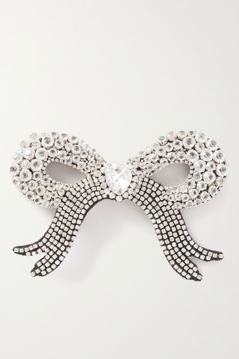 Crystal-Embellished Satin Hair Clip from Clio Peppiatt