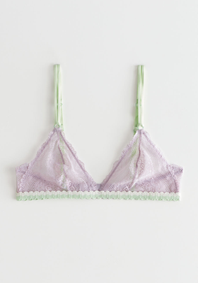 Floral Lace Triangle Soft Bra