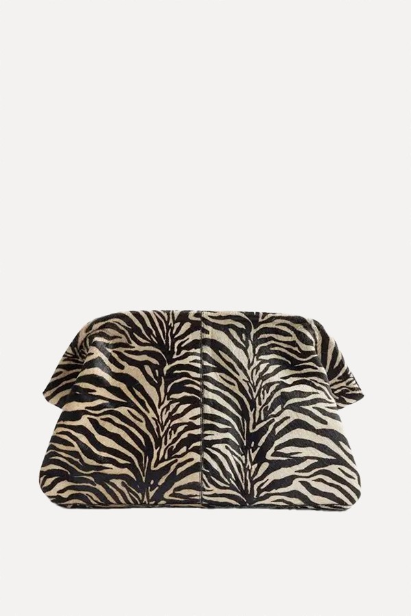 Pony Hair Leather Zebra Clutch Bag from River Island