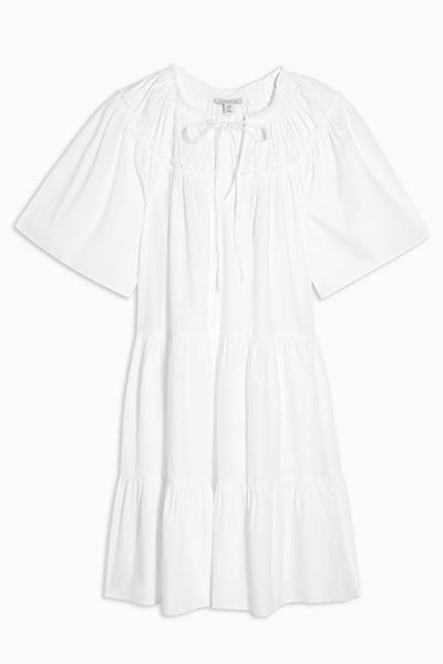 White Poplin Smock Mini Dress from Topshop