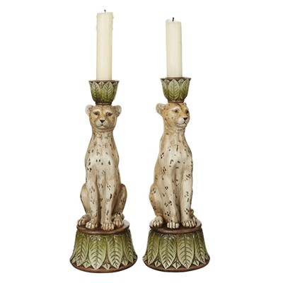 Lakadema Leopard Candle Holder from Oka