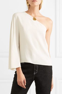 One Shoulder Crepe De Chine from Theory