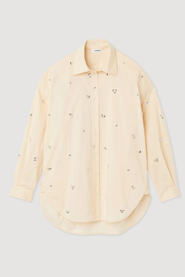 Hand-Embroidered Embellished Shirt from Sandro