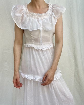 Vintage White Prairie Maxi Dress, £69 | Found & Curated