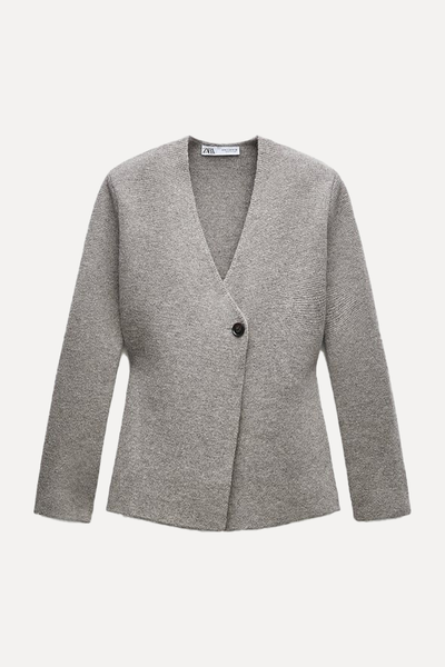 Peplum Wool Blend Knit Blazer from Zara