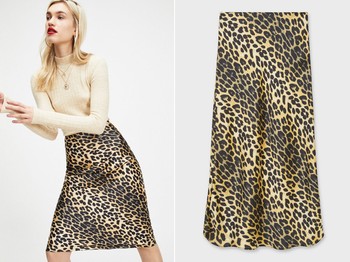 Leopard Print Slip Skirt