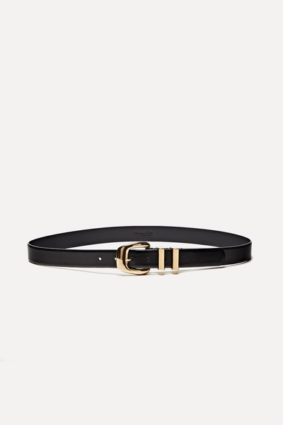 Leather Belt With Double Loop from Massimo Dutti