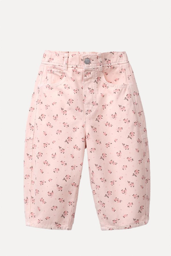 Floral Print Twill Trousers