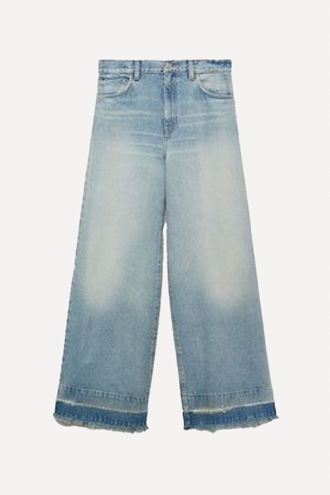 Wideleg Low Frayed Hem Jeans from Mango