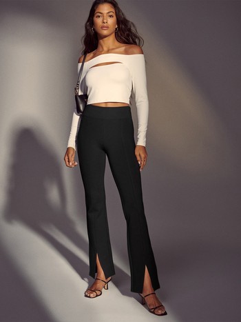 Front Split-Hem Flare Ponte Leggings, £59