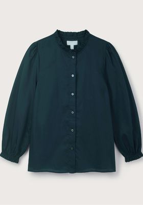 Frill-Edge Organic-Cotton Shirt