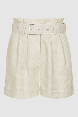 Romy Textured Linen Shorts from Reiss  