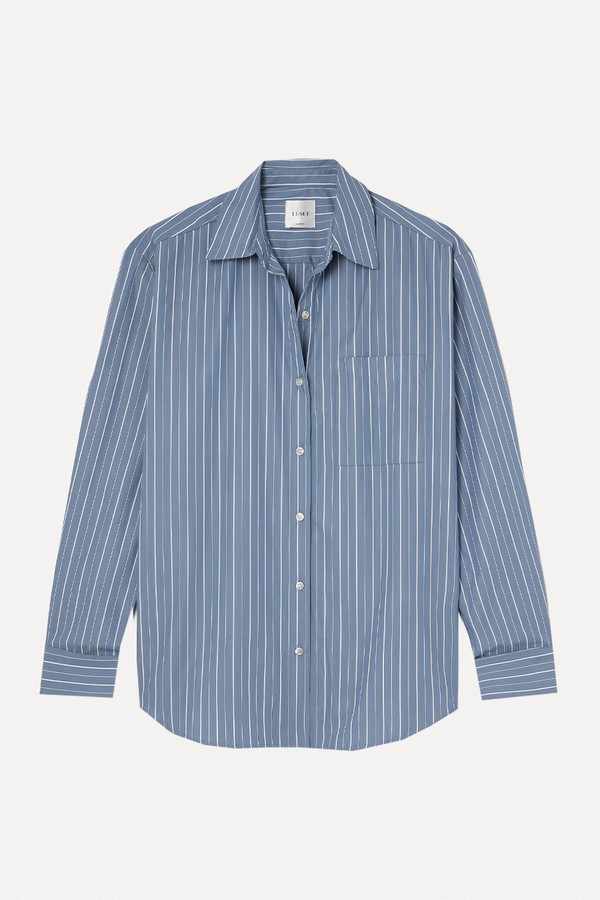 Yoshi Striped Cotton & Lyocell-Blend Poplin Shirt from LESET