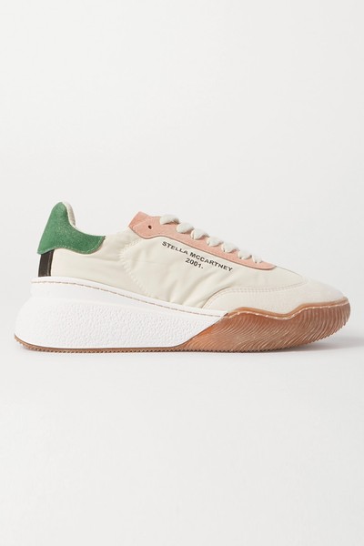 Loop Logo-Print Canvas Suede Sneakers, £360 | Stella McCartney