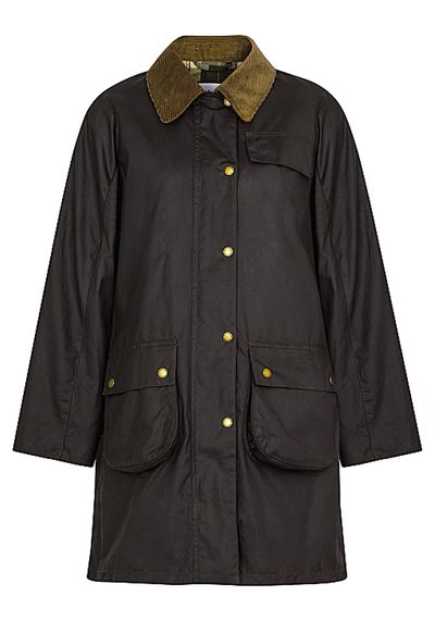 Rowan Dark Brown Waxed Cotton Coat from Barbour X Alexa Chung