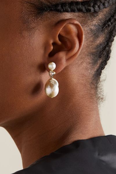 Gold-Plated, Crystal & Pearl Earrings from CompletedWorks