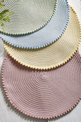 Set Of 4 Pom Pom Placemats  from Next