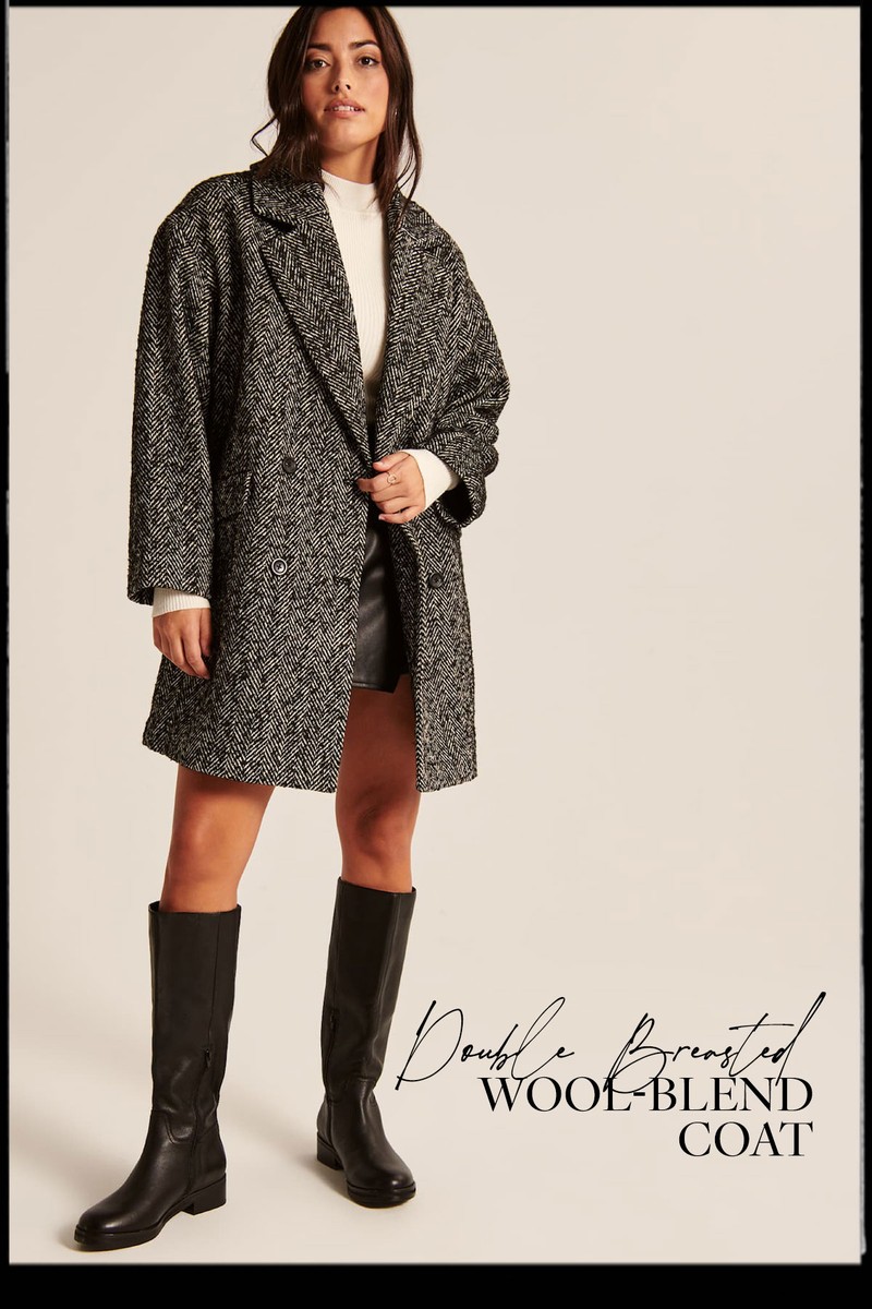 Short Double-Breasted Wool-Blend Dad Coat