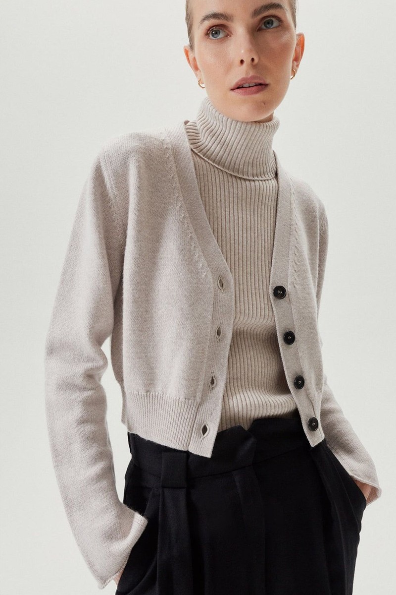 The Merino Wool Crop Cardigan