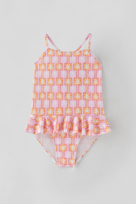 Swimsuit With Geometric Palm Tree from Zara
