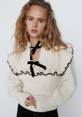 Knit Sweater With Bows from Zara