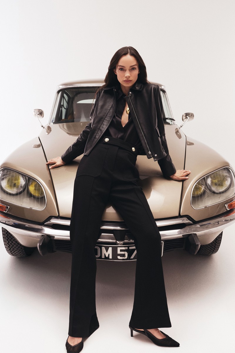 Lily Twill Button-Tab Flared Trousers With Wool