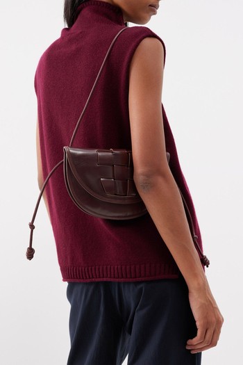 Luna Woven-Panel Leather Cross-Body Bag from Hereu