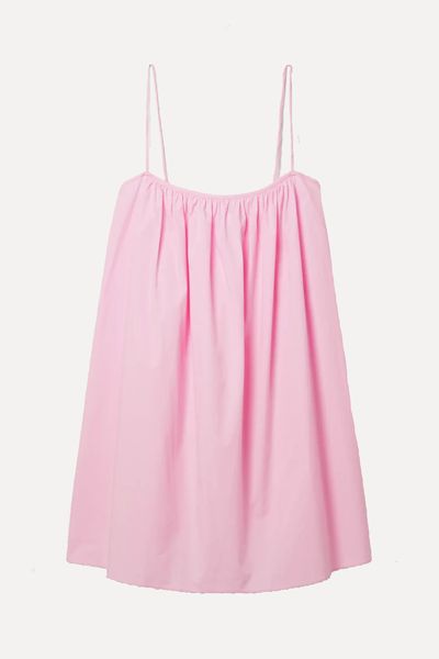 Gathered Organic Cotton Poplin Mini Dress from Matteau