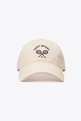 Embroidered Racquets Cap from Tory Burch