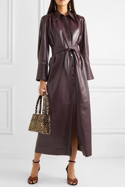 Rosana Belted Vegan Leather Dress from Nanushka