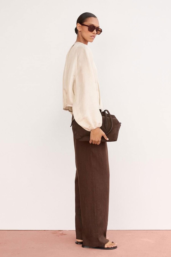 Frayed Linen & Silk Bomber Jacket from Massimo Dutti