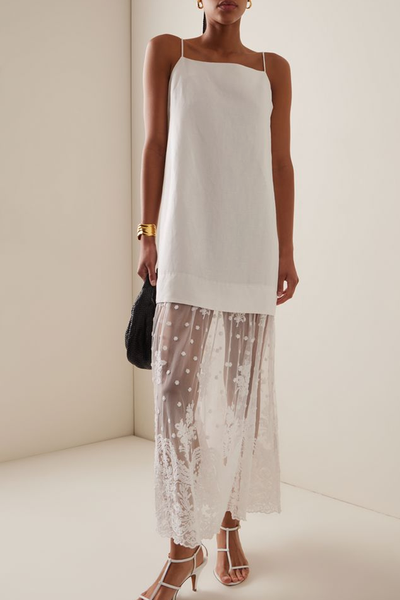 Lara Lace-Detailed Linen-Blend Maxi Dress from Sea NY